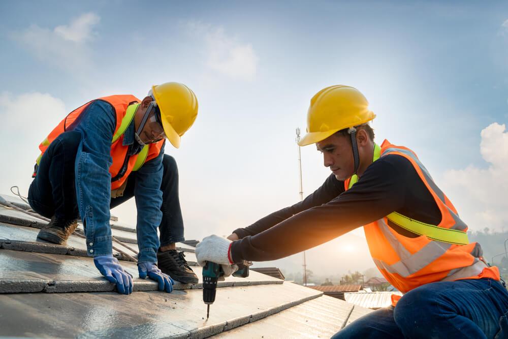 Builders doing construction work