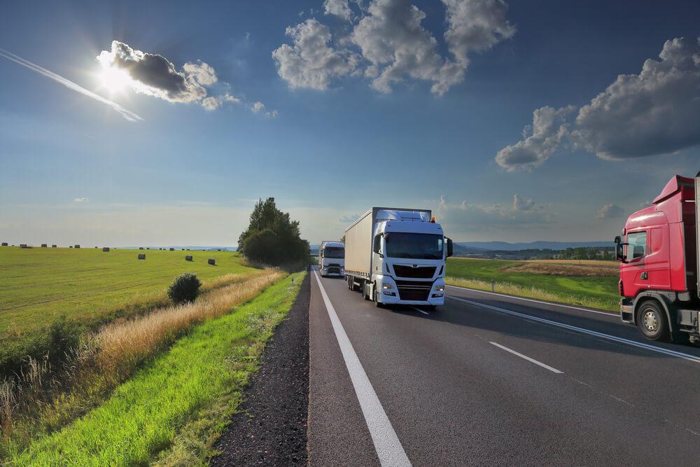 Transport truck on the road